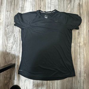 Nike Women's Dry Miler Mesh Running Top Short Sleeve Black Size XL